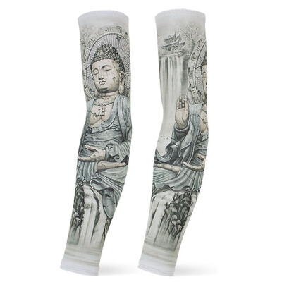 Skriešanas piedurknes Riteņbraukšanas aproces Spēļu uzmavas Roku sildītāji Ātri Dry Sporta Spēļu Tetovējums Piedurknes Elkoņu spilventiņi Skriešanas rokas pārvalks