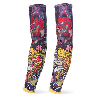 Skriešanas piedurknes Riteņbraukšanas aproces Spēļu uzmavas Roku sildītāji Ātri Dry Sporta Spēļu Tetovējums Piedurknes Elkoņu spilventiņi Skriešanas rokas pārvalks