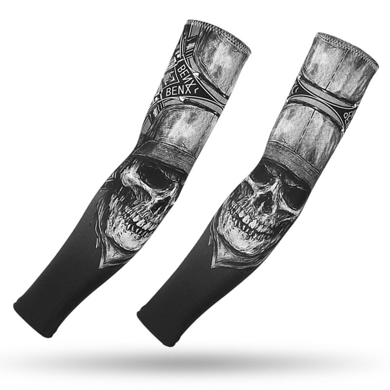 Skriešanas piedurknes Riteņbraukšanas aproces Spēļu uzmavas Roku sildītāji Ātri Dry Sporta Spēļu Tetovējums Piedurknes Elkoņu spilventiņi Skriešanas rokas pārvalks