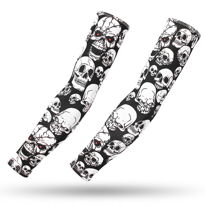 Skriešanas piedurknes Riteņbraukšanas aproces Spēļu uzmavas Roku sildītāji Ātri Dry Sporta Spēļu Tetovējums Piedurknes Elkoņu spilventiņi Skriešanas rokas pārvalks