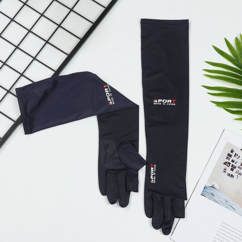 1 poros kvėpuojančios penkių pirštų ledinės rankovės rankovės, apsaugančios nuo saulės, šildytuvas lauke, sportinis jojimas bėgimas, vėsus šilko rankovė