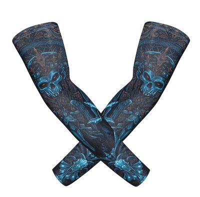 2 KOM Sportski rukavi za ruke Bicikl Motociklizam Biciklizam Trčanje Ribolov Zaštitne tetovaže lubanje Rukavi Košarkaški štitnik za ruke za muškarce i žene