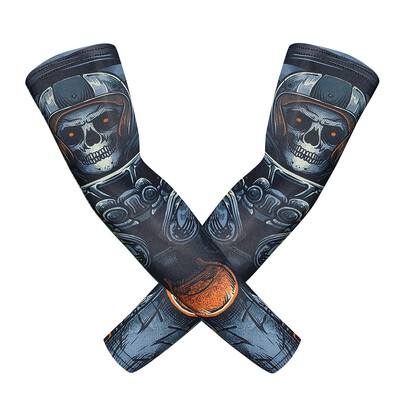 2 KOM Sportski rukavi za ruke Bicikl Motociklizam Biciklizam Trčanje Ribolov Zaštitne tetovaže lubanje Rukavi Košarkaški štitnik za ruke za muškarce i žene