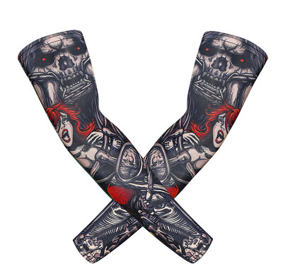2 KOM Sportski rukavi za ruke Bicikl Motociklizam Biciklizam Trčanje Ribolov Zaštitne tetovaže lubanje Rukavi Košarkaški štitnik za ruke za muškarce i žene