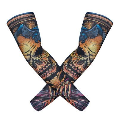 2 KOM Sportski rukavi za ruke Bicikl Motociklizam Biciklizam Trčanje Ribolov Zaštitne tetovaže lubanje Rukavi Košarkaški štitnik za ruke za muškarce i žene