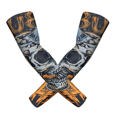 2 KOM Sportski rukavi za ruke Bicikl Motociklizam Biciklizam Trčanje Ribolov Zaštitne tetovaže lubanje Rukavi Košarkaški štitnik za ruke za muškarce i žene