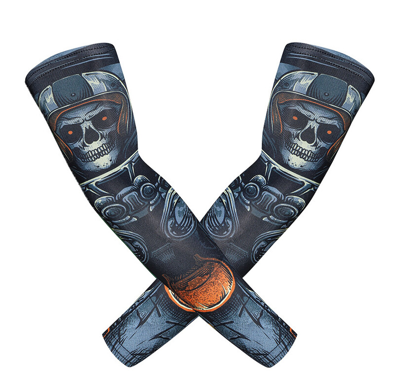 2 KOM Sportski rukavi za ruke Bicikl Motociklizam Biciklizam Trčanje Ribolov Zaštitne tetovaže lubanje Rukavi Košarkaški štitnik za ruke za muškarce i žene