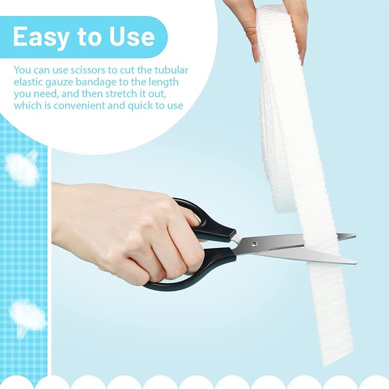 Pansament tubular 1Roll Fix Net pentru brațe mari, genunchi, picioare, elastic respirabil pentru pansarea rănilor leziuni la cot, gleznă și încheietura mâinii