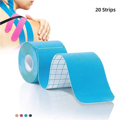 20 traka Kineziološka traka Naljepnice Unaprijed izrezana sportska vodootporna prozračna lateks traka Gležnjevi Koljena Elastične trake za sportske aktivnosti