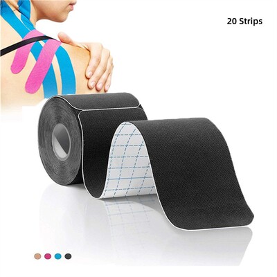 20 traka Kineziološka traka Naljepnice Unaprijed izrezana sportska vodootporna prozračna lateks traka Gležnjevi Koljena Elastične trake za sportske aktivnosti