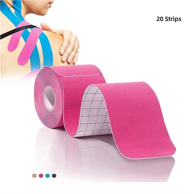 20 traka Kineziološka traka Naljepnice Unaprijed izrezana sportska vodootporna prozračna lateks traka Gležnjevi Koljena Elastične trake za sportske aktivnosti