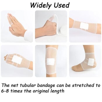 1 Roll Tubular Bandage Επίδεσμος με ελαστικό δίχτυ για πληγές Ελαστικός επίδεσμος συγκράτησης Σωληναριακός ελαστικός επίδεσμος ελαστικής γάζας για τον αγκώνα, κνήμη