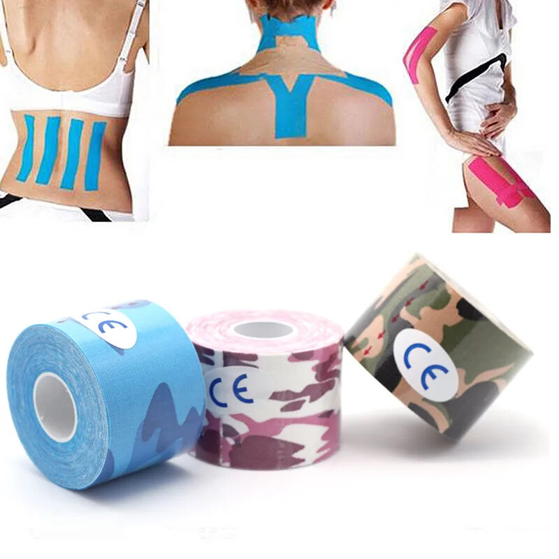 5cm*5m Kinesiotape Elasztikus Ragasztó Kötöző Izomszalagok Futball Kineziológiai Szalag Sport Taping Elsősegélynyújtás Térd Könyök Merevítő Kezdőlap