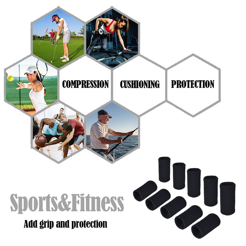 BraceTop 10vnt elastingi sportiniai pirštų rankovės artrito atrama pirštų apsauga lauko krepšinio tinklinio pirštų apsauga nauja