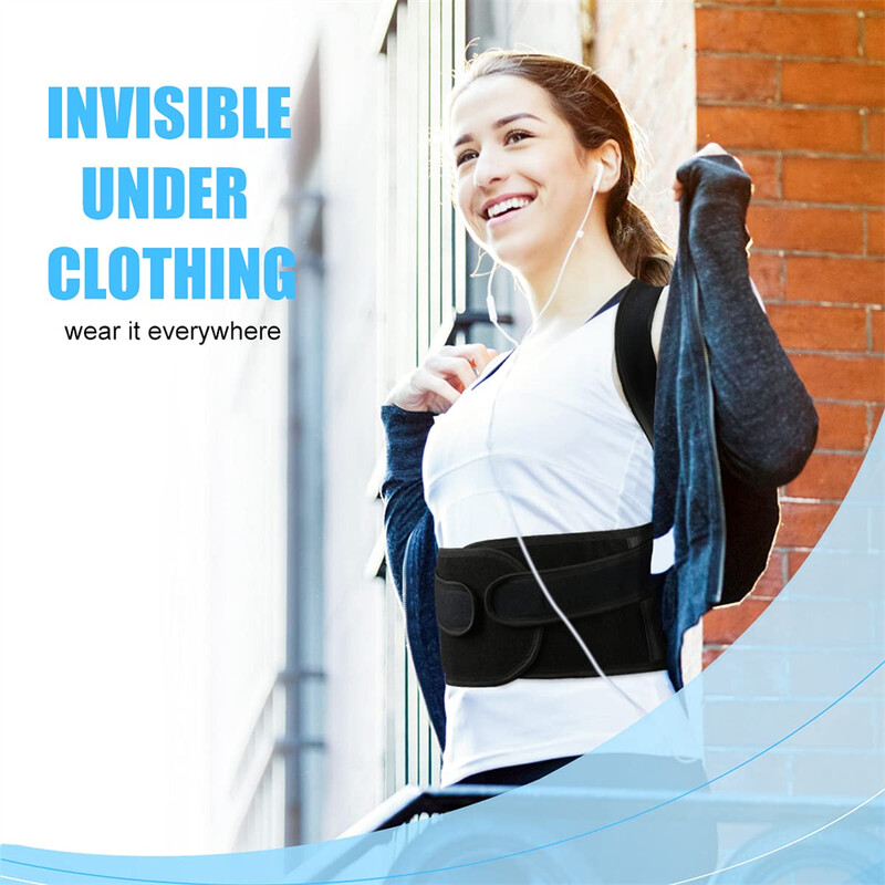 Stājas korektors vīriešiem Sievietēm - Muguras stiprinājums jostasvietai un stāvus - Elpojošs muguras taisnotājs Muguras pozas korektors