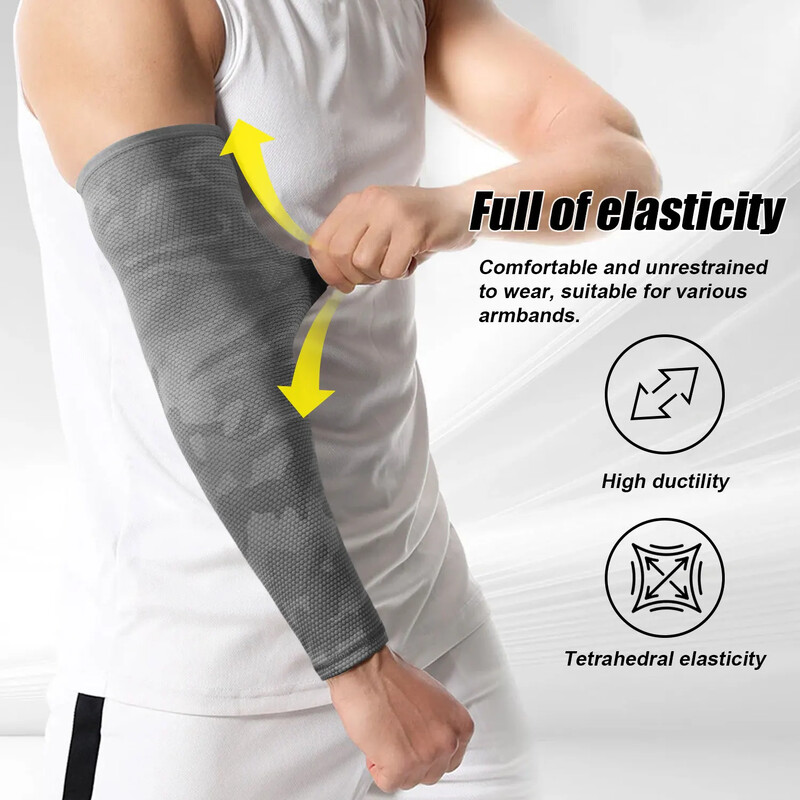 Mâneci sport Răcire cu uscare rapidă Încălzitoare de brațe pentru ciclism Protecție UV Bicicletă Alergare Baschet Volei Pescuit Manșete moi