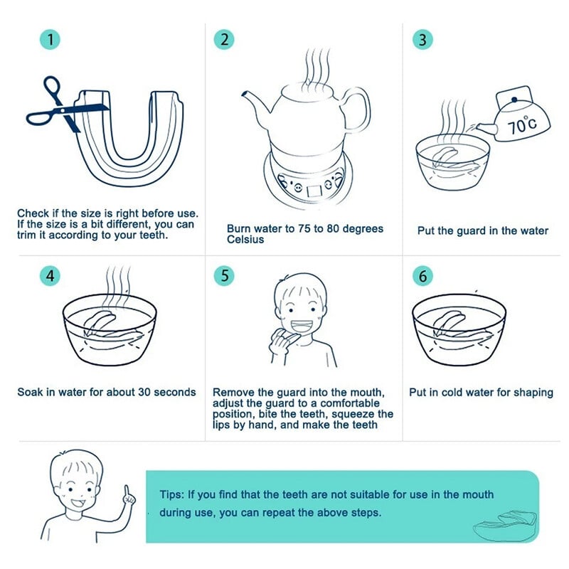 1 τεμ. Tooth Guard Silicone Protector Night Mouth Tray for Bruxism Grinding Whitening Boxing Protection Δωρεάν διαμόρφωση