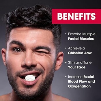 Facial Mandibular Exerciser Gym Fitness Ball Προπόνηση κάτω γνάθου Μυών Διπλό Πηγούνι Reducer Λαιμός Πρόσωπο Αδυνάτισμα Στόμα κάτω γνάθου