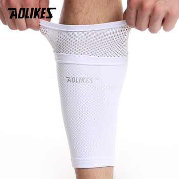 AOLIKES 1 Pair Sports Soccer Shin Guard Pad Μανίκι Κάλτσα Υποστήριξη ποδιών Ποδόσφαιρο μανίκι γάμπας Shinguard για ενήλικες εφήβους Παιδιά