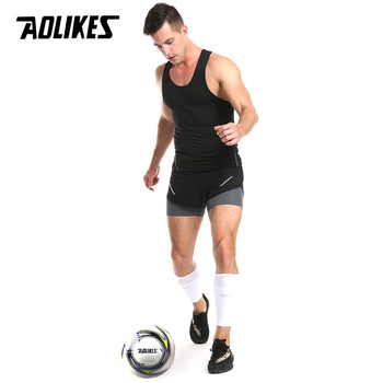 AOLIKES 1 Pair Sports Soccer Shin Guard Pad Μανίκι Κάλτσα Υποστήριξη ποδιών Ποδόσφαιρο μανίκι γάμπας Shinguard για ενήλικες εφήβους Παιδιά