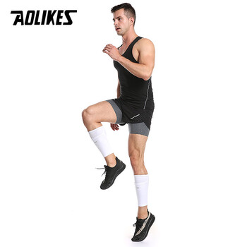 AOLIKES 1 Pair Sports Soccer Shin Guard Pad Μανίκι Κάλτσα Υποστήριξη ποδιών Ποδόσφαιρο μανίκι γάμπας Shinguard για ενήλικες εφήβους Παιδιά