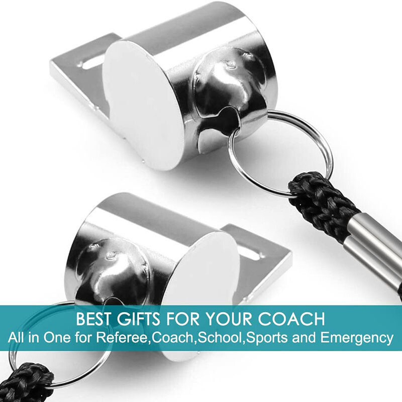 5 pakiranja Zviždaljke od nehrđajućeg čelika Glasne metalne zviždaljke s uzicom Profesionalni suci Zviždaljke Treneri Spasioci Sport za preživljavanje