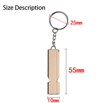 1/2 бр. Свирка за оцеляване Футбол на открито с високи децибели Преносим плоска алуминиева сплав Двучестотен инструмент за спешна свирка в пустинята