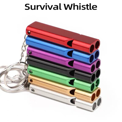 1/2Pc Survival Whistle Soccer Outdoor High Decibel φορητό επίπεδο κράμα αλουμινίου Εργαλείο έκτακτης ανάγκης Wilderness Dual Frequency