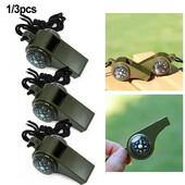 Termometru cu fluier de supraviețuire din plastic ușor multifuncțional pentru busolă 3 în 1 fluier de tren în aer liber Instrument super tare