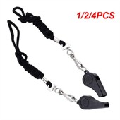 1/2/4PCS profesionalna zviždaljka crna ABS zviždaljka za vanjske sportove kampiranje planinarenje igranje sudaca igranje treninga zviždaljka za preživljavanje s uzicom