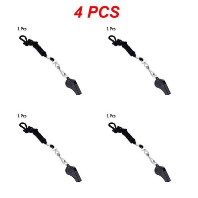 1/2/4PCS profesionalna zviždaljka crna ABS zviždaljka za vanjske sportove kampiranje planinarenje igranje sudaca igranje treninga zviždaljka za preživljavanje s uzicom