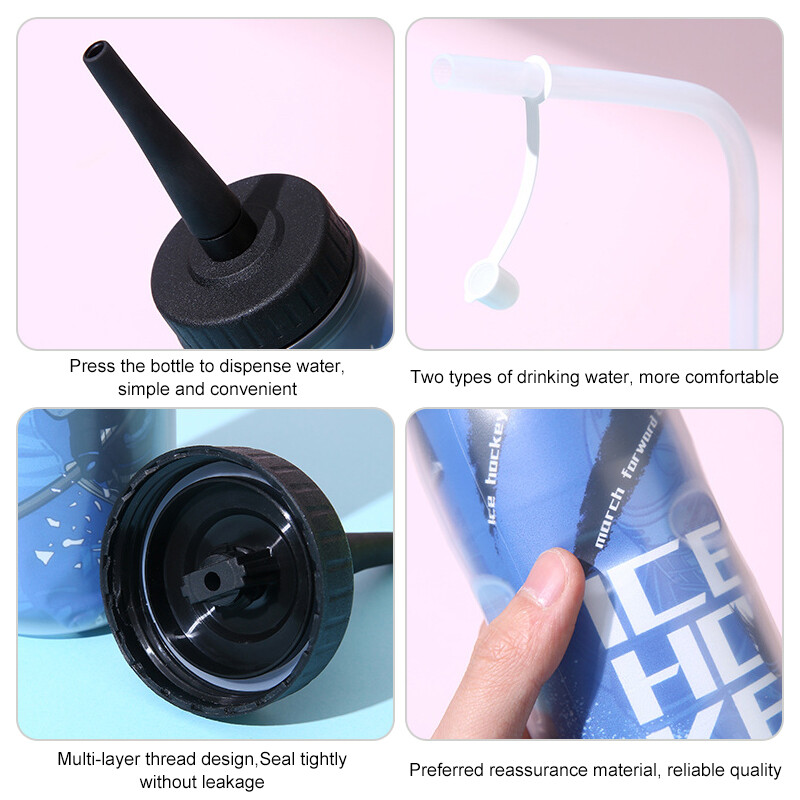 Besplatna boca vode za hokej na ledu od 1000 ml, prijenosna boca za lakros nogomet velikog kapaciteta, klasična sportska oprema s produženim vrhom