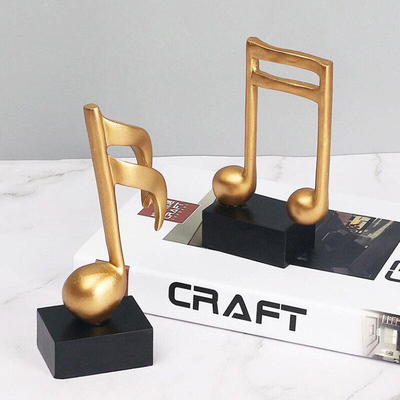 Mūzika Dekorācija Mūzika Skulptūra Statuja Mūzika Nošu figūriņa mājām Klavierēm Dāvanas Suvenīri Dāvanu kastīte Sveķi Zelts, Melns, Balts