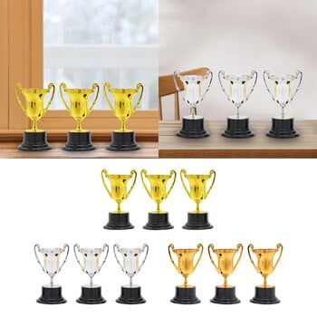 3 Pieces Mini Trophies Μικρά Διακοσμητικά Διακοσμητικά Παιχνίδια Επιτραπέζιου για Ποδοσφαιρικούς Αγώνες Ανταμοιβές Αναγνώριση Αθλητικά πλήθος