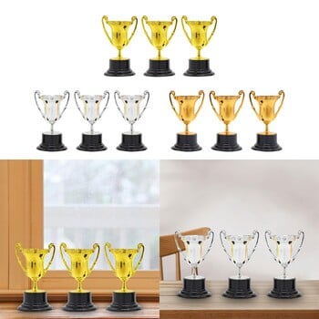 3 Pieces Mini Trophies Μικρά Διακοσμητικά Διακοσμητικά Παιχνίδια Επιτραπέζιου για Ποδοσφαιρικούς Αγώνες Ανταμοιβές Αναγνώριση Αθλητικά πλήθος