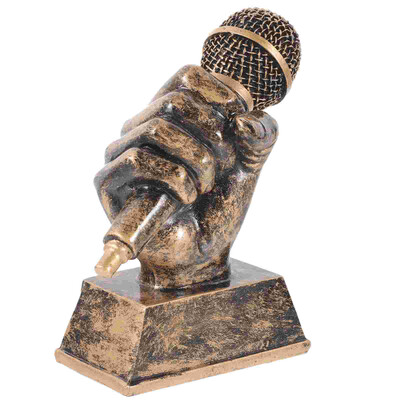 Microphone Trophies Silver Singer Trophy Appreciation Gift Dance Trophy Mic Trophy Singing Award Trophy Karaoke Competitions