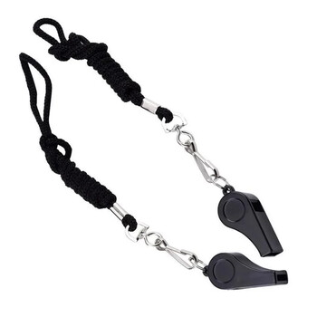 Υψηλής ποιότητας Black Whistle Παιχνίδι Διαιτητών Halter Whistle Σφυρίχτρα πεζοπορίας σε εξωτερικό χώρο ταξιδιού Κατάλληλο για αγώνες μπάσκετ βόλεϊ