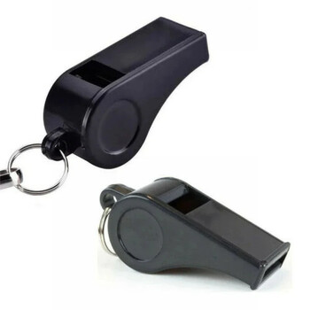 Υψηλής ποιότητας Black Whistle Παιχνίδι Διαιτητών Halter Whistle Σφυρίχτρα πεζοπορίας σε εξωτερικό χώρο ταξιδιού Κατάλληλο για αγώνες μπάσκετ βόλεϊ