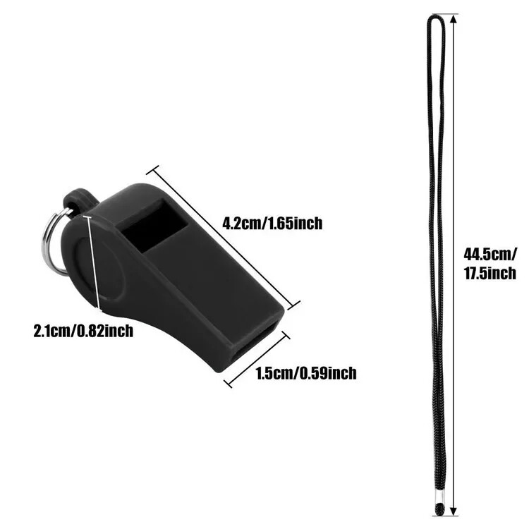 Aukštos kokybės juodo švilpuko teisėjo žaidimo apynasris švilpukas lauke kelionių žygio švilpukas, tinkamas krepšinio tinklinio žaidimams