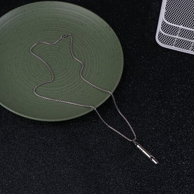 1 buc. fluier colier pandantiv fluier de supraviețuire de urgență drumeții în aer liber camping coliere fluier punk din oțel inoxidabil