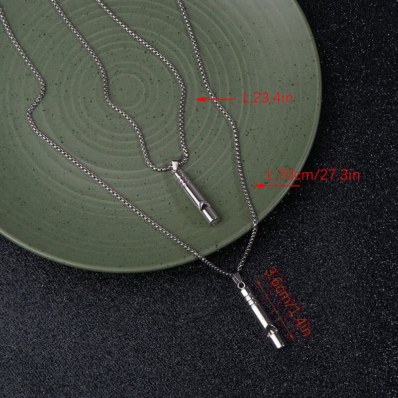 1 buc. fluier colier pandantiv fluier de supraviețuire de urgență drumeții în aer liber camping coliere fluier punk din oțel inoxidabil