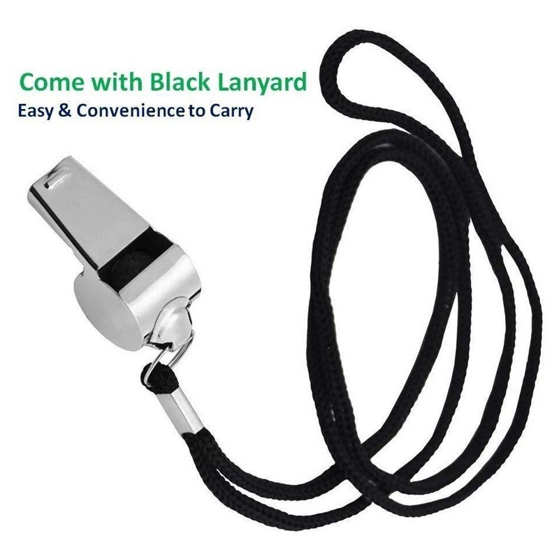 1PC Metalna zviždaljka od nehrđajućeg čelika Sudac Sportski trening Škola Nogomet Nogomet Košarka Navijačice Zviždaljke za navijanje s užetom