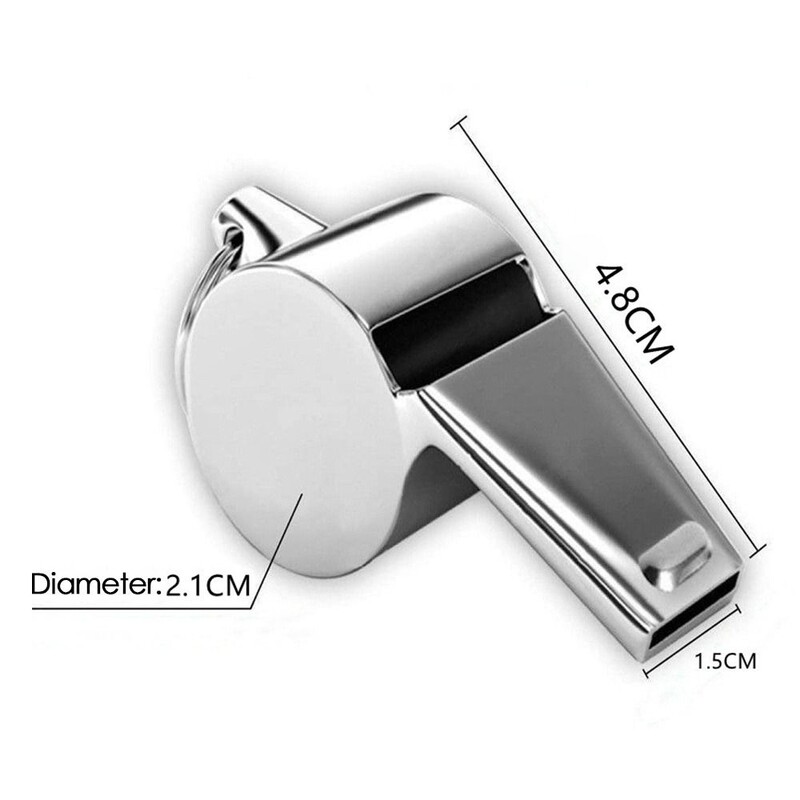 1PC Metalna zviždaljka od nehrđajućeg čelika Sudac Sportski trening Škola Nogomet Nogomet Košarka Navijačice Zviždaljke za navijanje s užetom