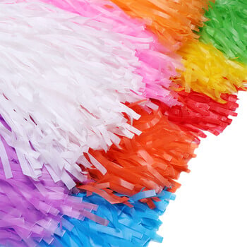 1 Pair Rainbow Plastic Cheerleader Pompoms Girl Cheer Props ανεφοδιασμού καυσίμων Cheerleading Pom Ppom Λαβή/Παιχνίδι με διπλή τρύπα Μπάλα ζητωκραυγών