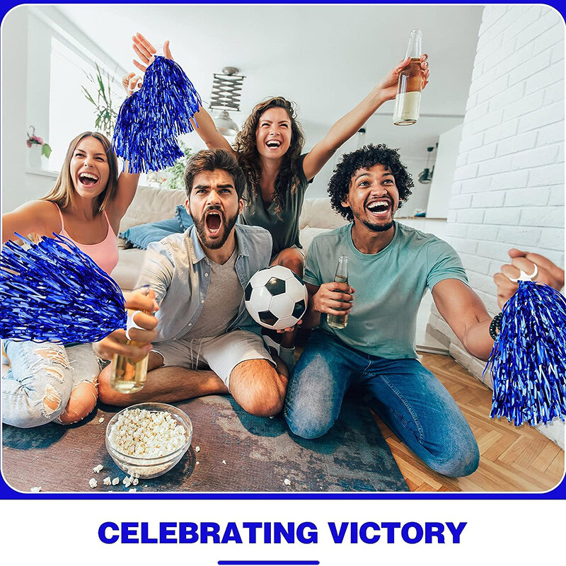 4Gb Karsējmeiteņu Pom Poms Bērniem Pieaugušajiem Nezūdošs Metālisks Streamer Pompons Karsējmeiteņu Rokas Ziedi Dejas Komandu Sports