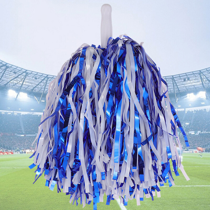 Karsējmeiteņu pomponi ar rokturi uzmundrināšanas bumbiņas Zelta Dzeltena Rozā Sarkana Zaļa Zila Roku dejām Sievietēm Meitenēm Bērniem Pomponu aksesuāri