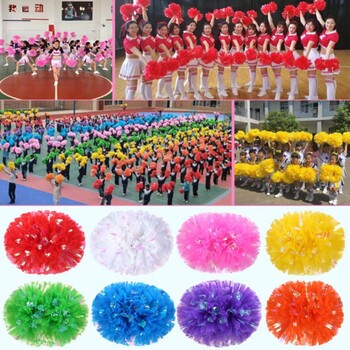 25cm Game Pompoms Υψηλής ποιότητας 9 Χρώματα Cheerleading Cheerleading Εφαρμόστε για χορό Αθλητικά Cheerleading