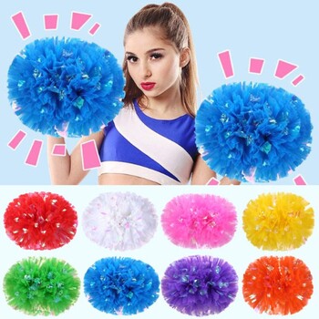 25cm Game Pompoms Υψηλής ποιότητας 9 Χρώματα Cheerleading Cheerleading Εφαρμόστε για χορό Αθλητικά Cheerleading