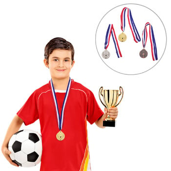 3 τεμ. The Medal Sports Trophies Νικητής Μετάλλια Τρόπαιο Πρώτη θέση Με Μεταλλικό Βραβείο Κορδέλας Ασημένιο