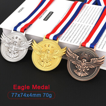 Μετάλλιο Metal Eagle για οποιονδήποτε διαγωνισμό Χρυσό ασημένιο βραβείο χαλκού Κενά μετάλλια Eagle Medalion Νικητής Ανταμοιβή Ενθαρρύνετε το δώρο σήμα